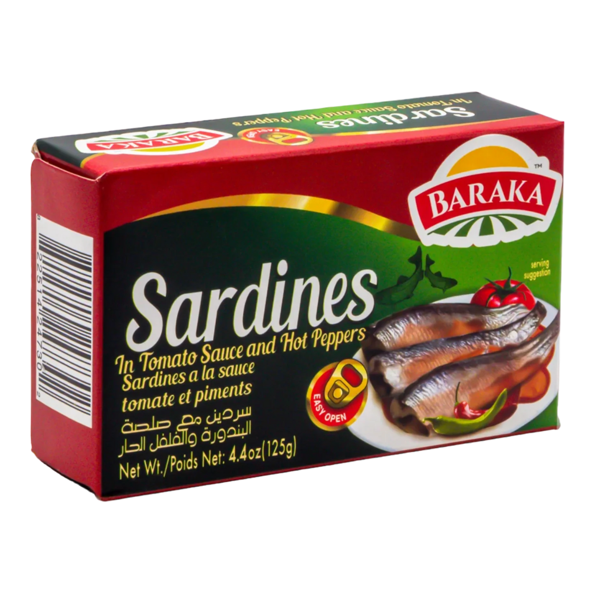 BARAKA SARDINES IN TOMATO SOUCE&HOT PEPPER 125 G. Sultan Super Markets